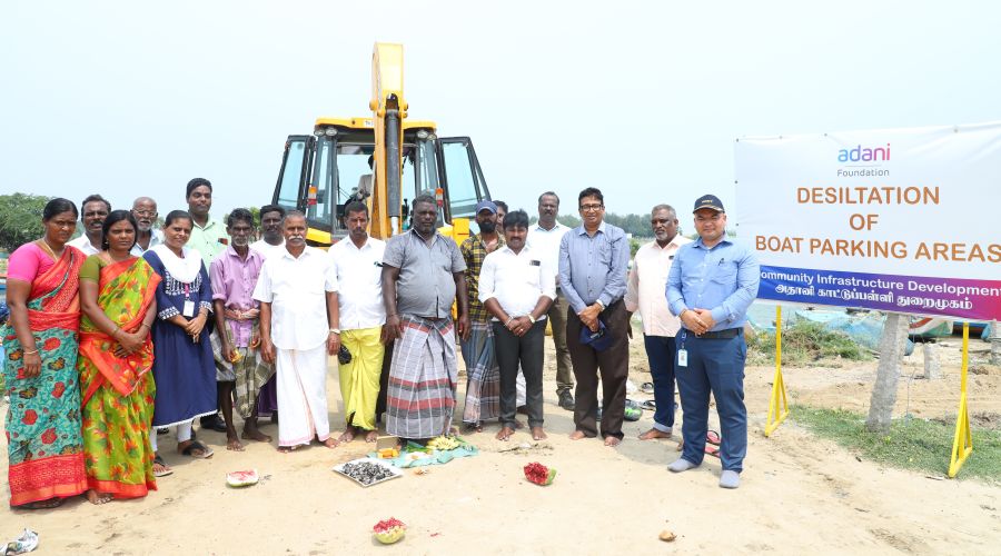 Adani Kattupalli Port inaugurated the Desiltation of Boat Parking Areas at Satthankuppam and Thirumalainagar village